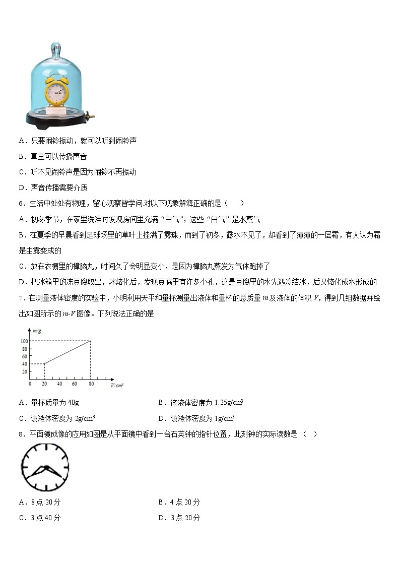 2023-2024学年江西省吉水县物理八上期末达标测试试题含答案第2页