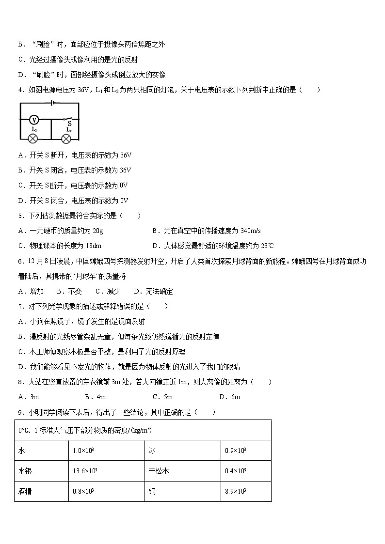 2023-2024学年江西省南昌市心远中学八年级物理第一学期期末经典试题含答案02