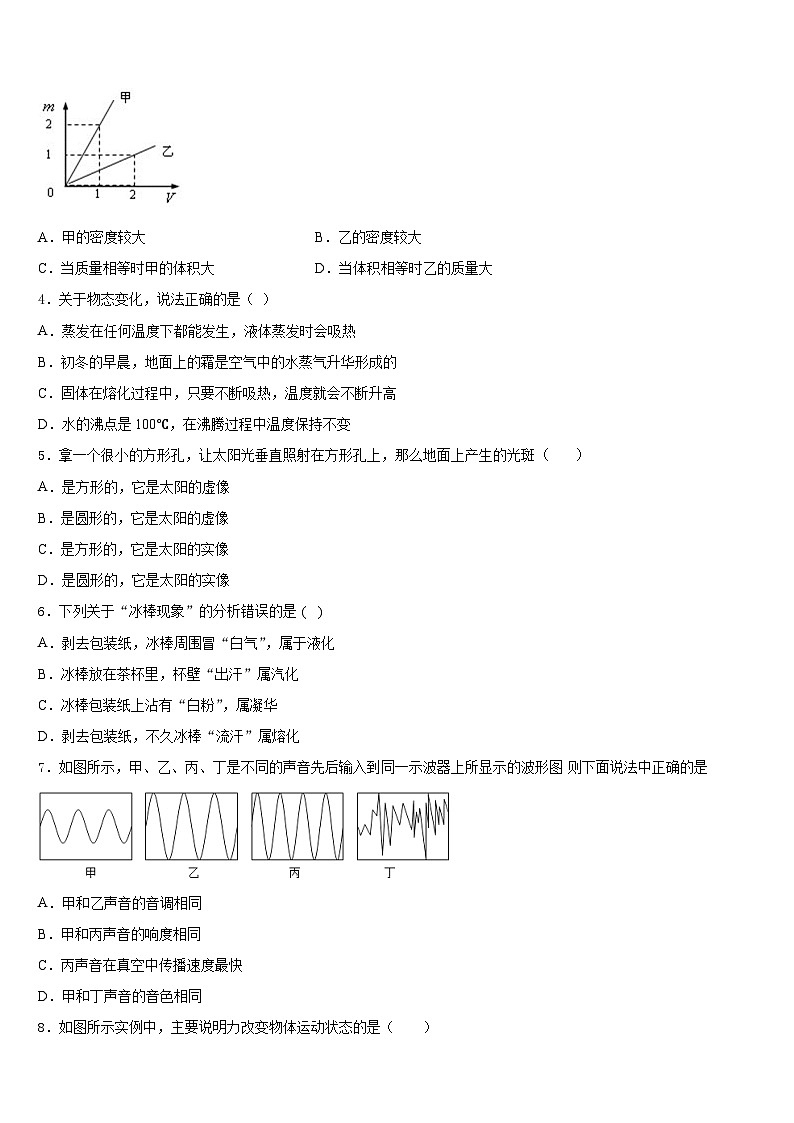 2023-2024学年江西省宜春市八上物理期末达标检测模拟试题含答案第2页