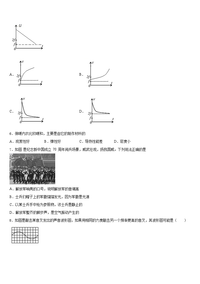 2023-2024学年江西省育华学校物理八上期末预测试题含答案第2页