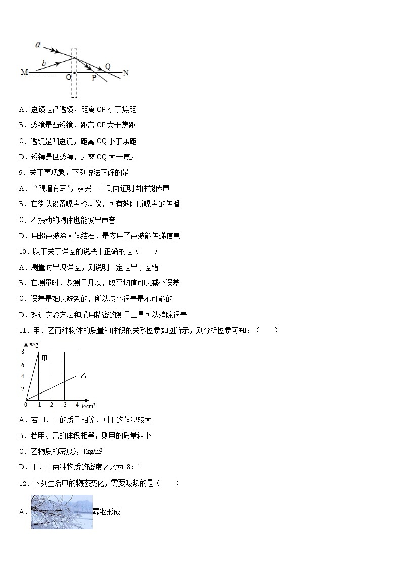 2023-2024学年江西省萍乡市名校八年级物理第一学期期末达标检测试题含答案第3页