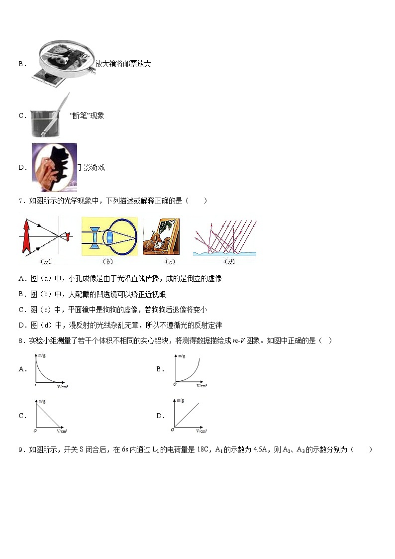 2023-2024学年河北省保定市第十七中学物理八年级第一学期期末联考模拟试题含答案第3页