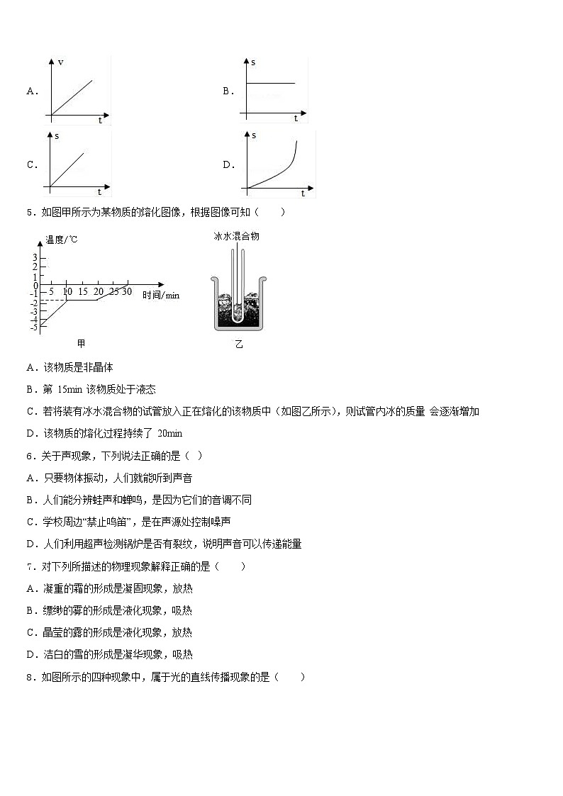 2023-2024学年河北省滦南县八上物理期末监测模拟试题含答案02