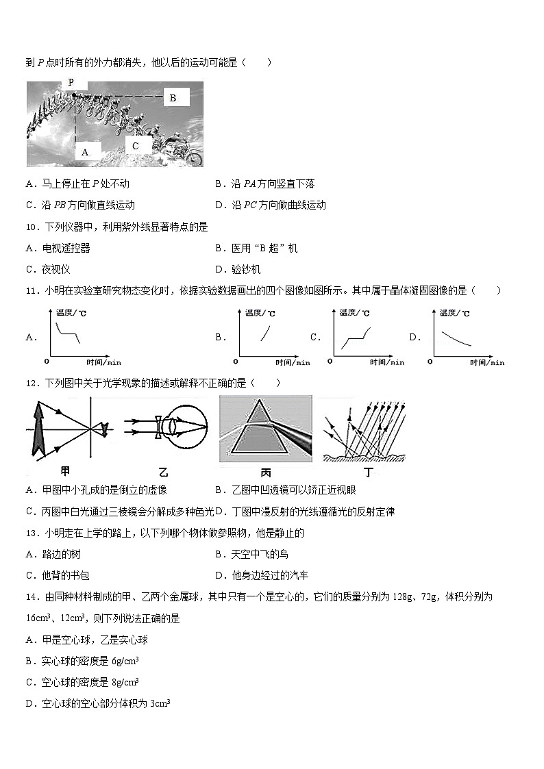 2023-2024学年河北省涿州三中学八上物理期末学业质量监测模拟试题含答案第3页
