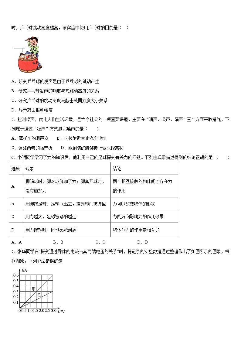 2023-2024学年河北省唐市山乐亭县物理八上期末预测试题含答案02