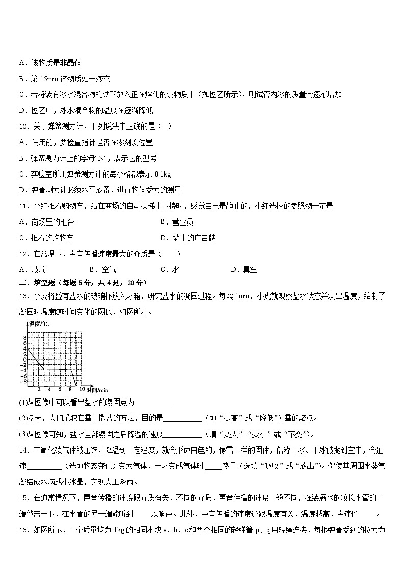 2023-2024学年河北省邯郸市鸡泽县八年级物理第一学期期末学业质量监测模拟试题含答案03