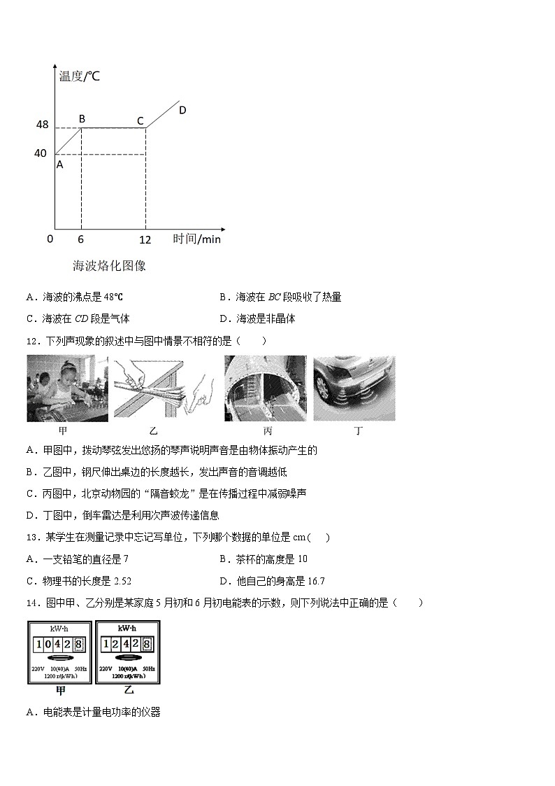 2023-2024学年河北省秦皇岛市卢龙县物理八上期末质量跟踪监视模拟试题含答案第3页