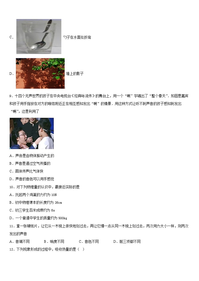 2023-2024学年河南省三门峡卢氏县联考物理八年级第一学期期末综合测试模拟试题含答案第3页