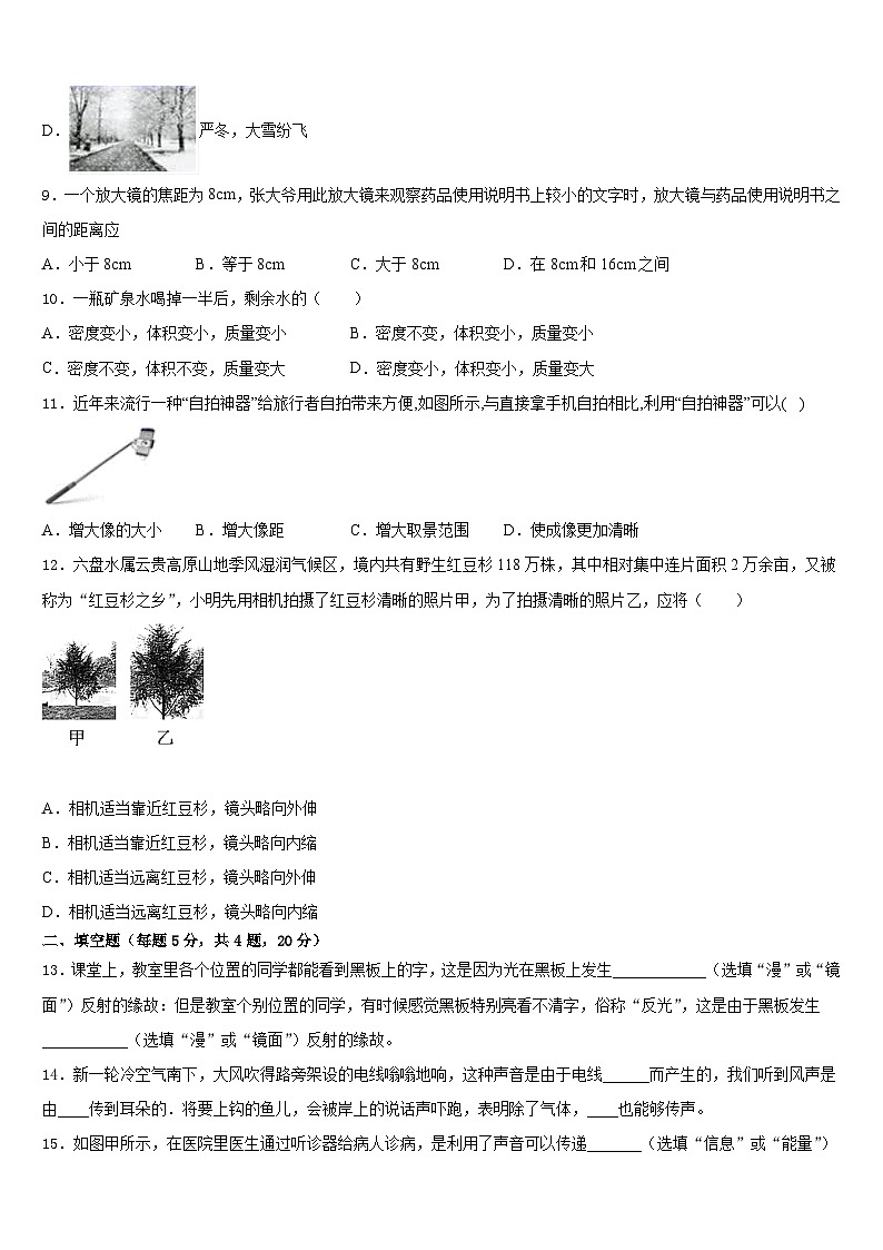2023-2024学年河南省安阳市名校物理八年级第一学期期末联考模拟试题含答案第3页