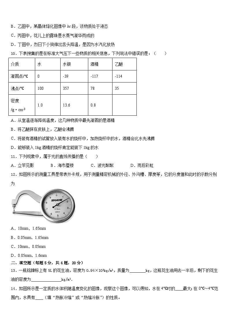 2023-2024学年河南省扶沟县八上物理期末学业质量监测模拟试题含答案03