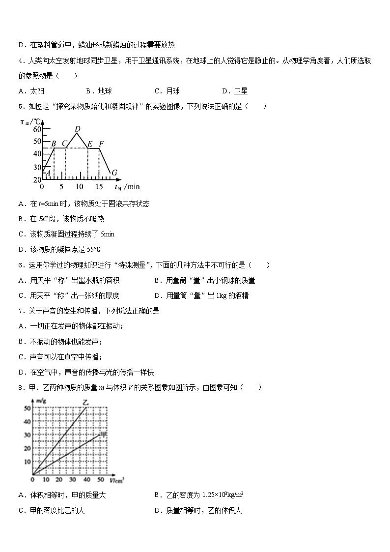 2023-2024学年河南省洛阳市名校物理八上期末调研模拟试题含答案02