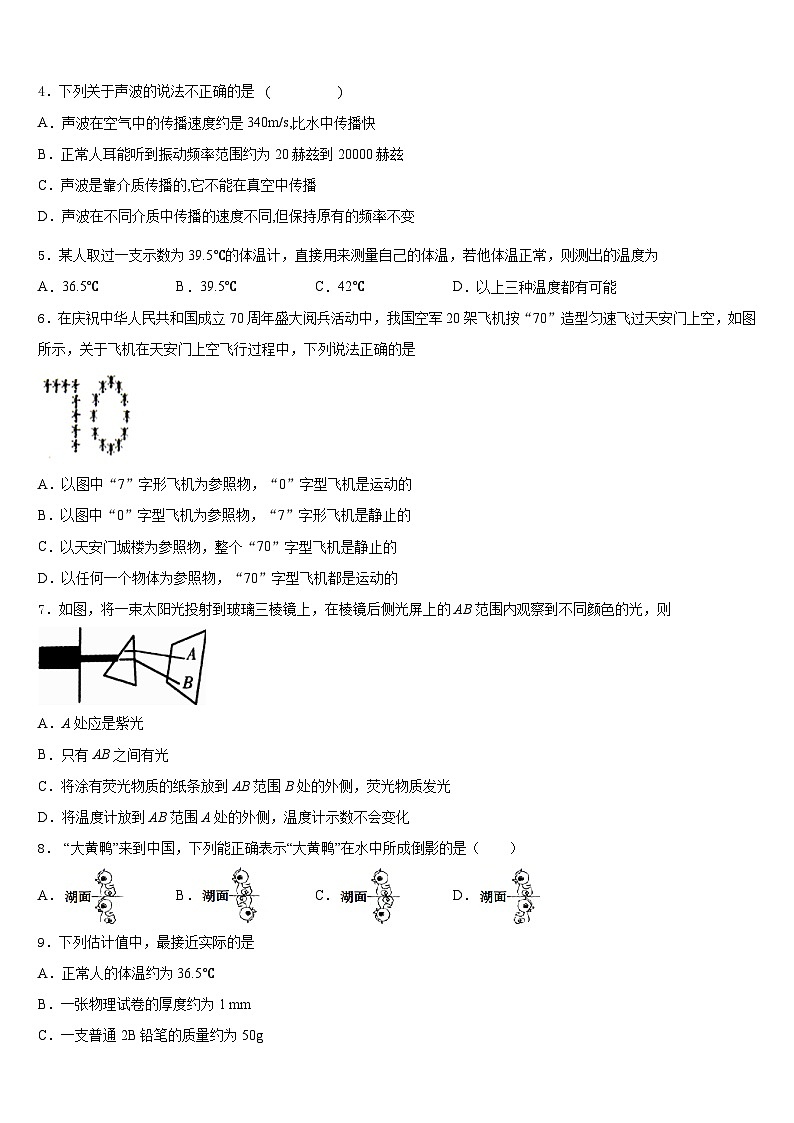 2023-2024学年河南省洛阳市物理八年级第一学期期末检测模拟试题含答案第2页