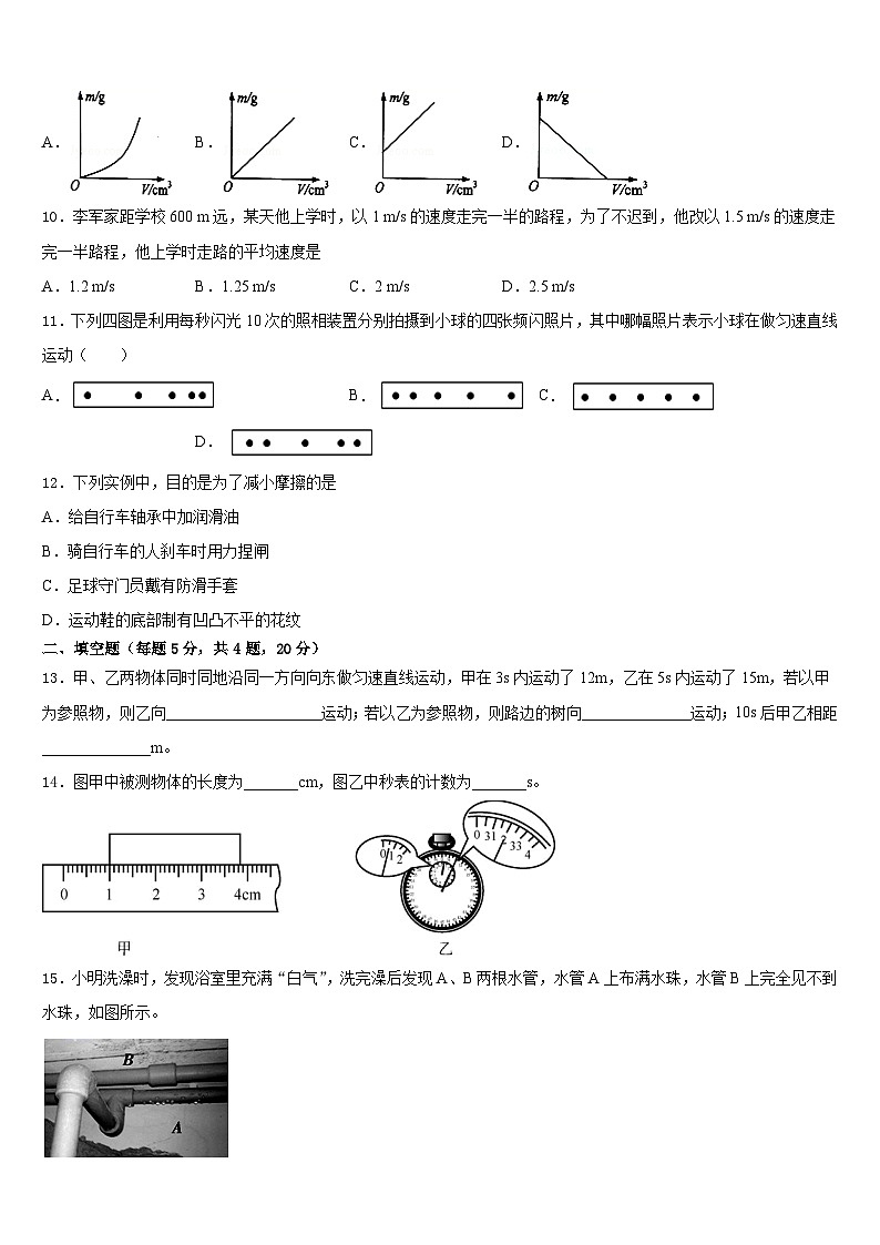 2023-2024学年河南省桐柏县八年级物理第一学期期末联考模拟试题含答案第3页