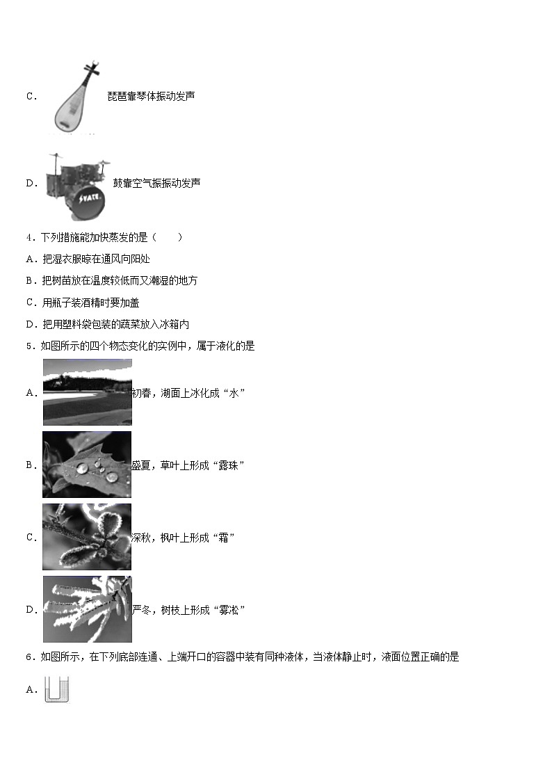 2023-2024学年河南省汤阴县物理八上期末预测试题含答案02