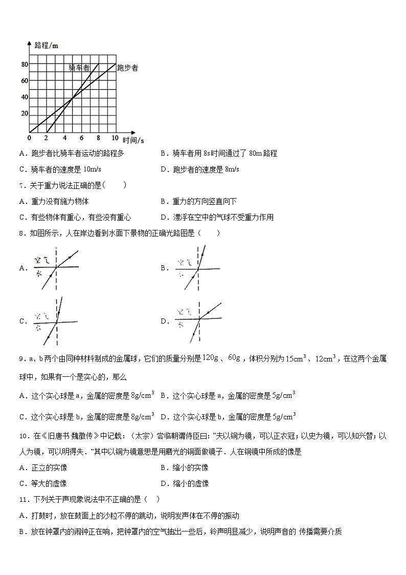 2023-2024学年河南省商丘市拓城县八上物理期末质量检测模拟试题含答案03