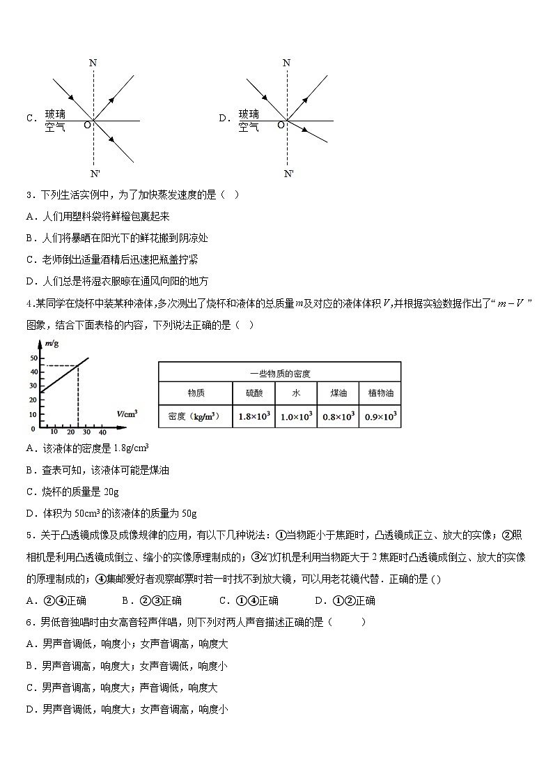 2023-2024学年河南省周口市名校物理八年级第一学期期末联考模拟试题含答案02