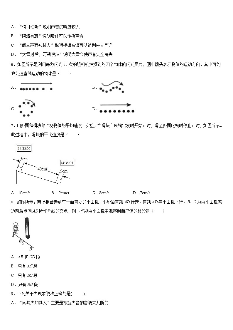 2023-2024学年河南省焦作市温县物理八年级第一学期期末综合测试试题含答案第2页