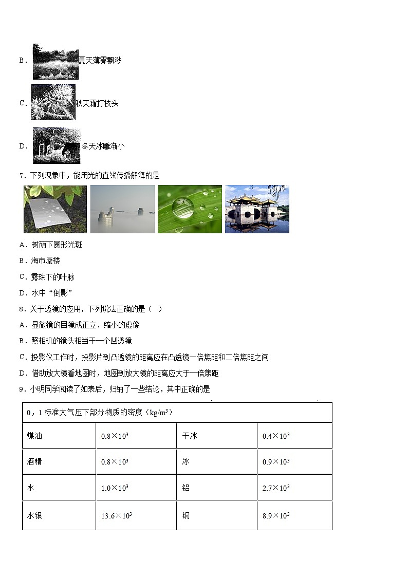 2023-2024学年河南省郑州市郑东新区实验学校八年级物理第一学期期末监测试题含答案03