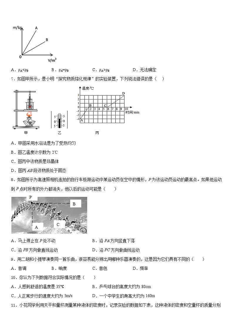 2023-2024学年河南省驻马店市平舆县八年级物理第一学期期末检测试题含答案第2页