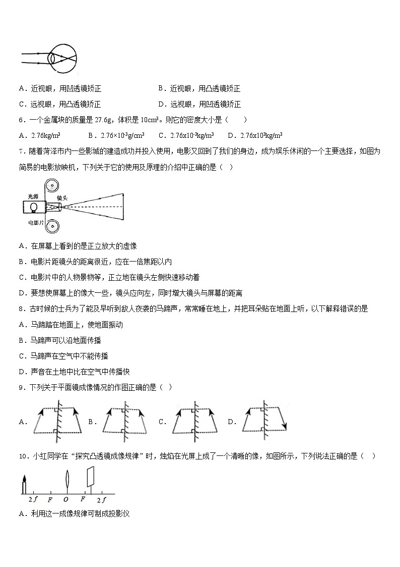 2023-2024学年浙江省杭州下城区五校联考八上物理期末质量跟踪监视模拟试题含答案第2页