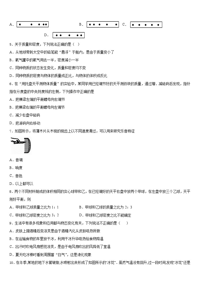 2023-2024学年浙江省嘉兴市秀洲区高照实验学校物理八年级第一学期期末监测模拟试题含答案第2页