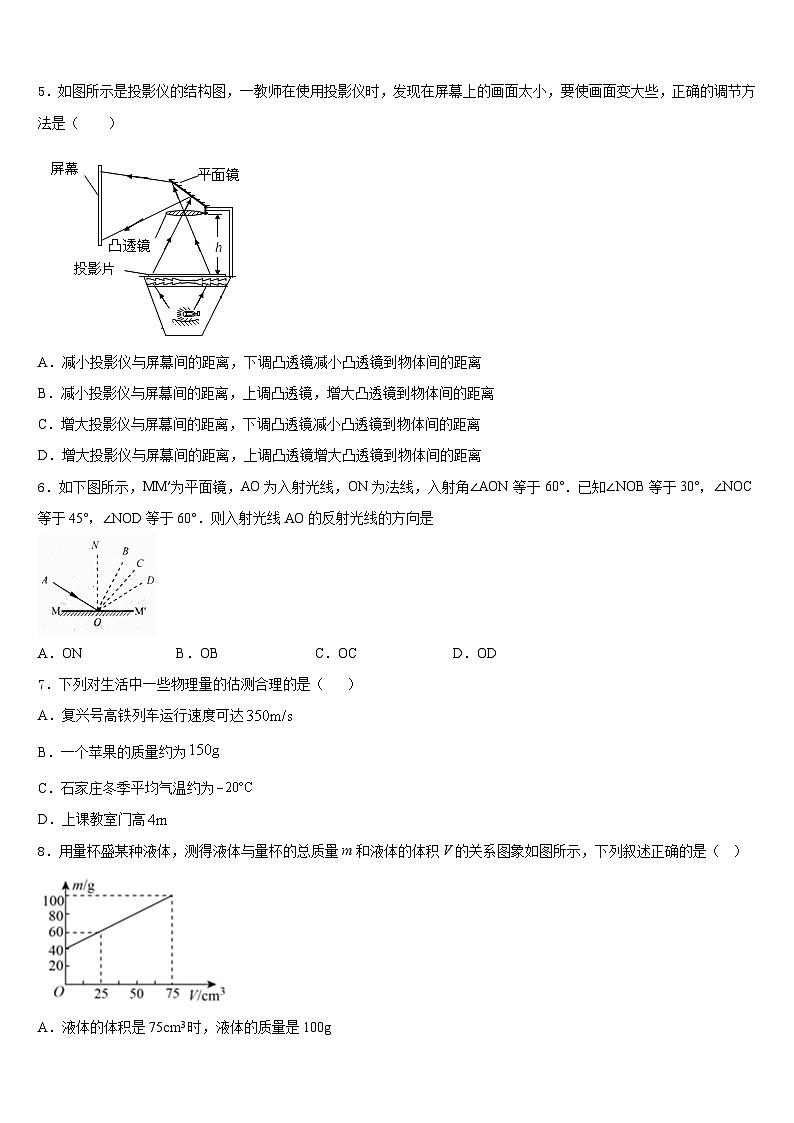 2023-2024学年浙江省台州市仙居县八上物理期末综合测试试题含答案第2页