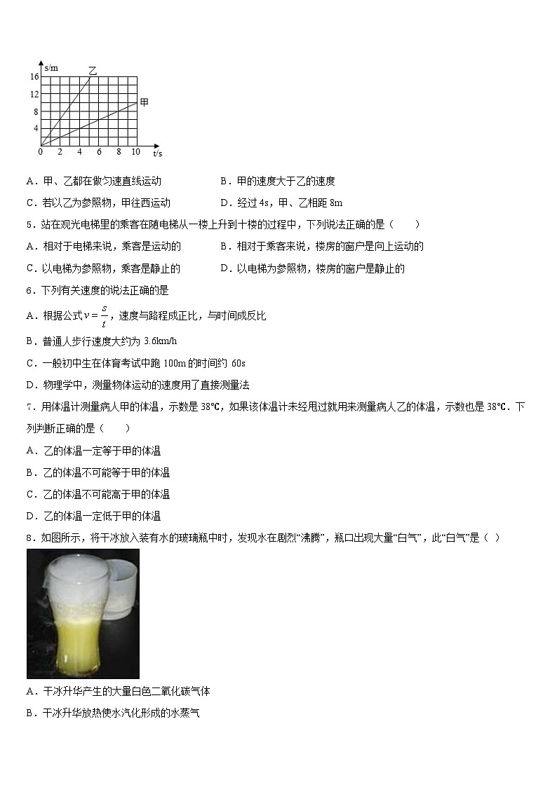 2023-2024学年海南省儋州市物理八上期末达标检测模拟试题含答案第2页