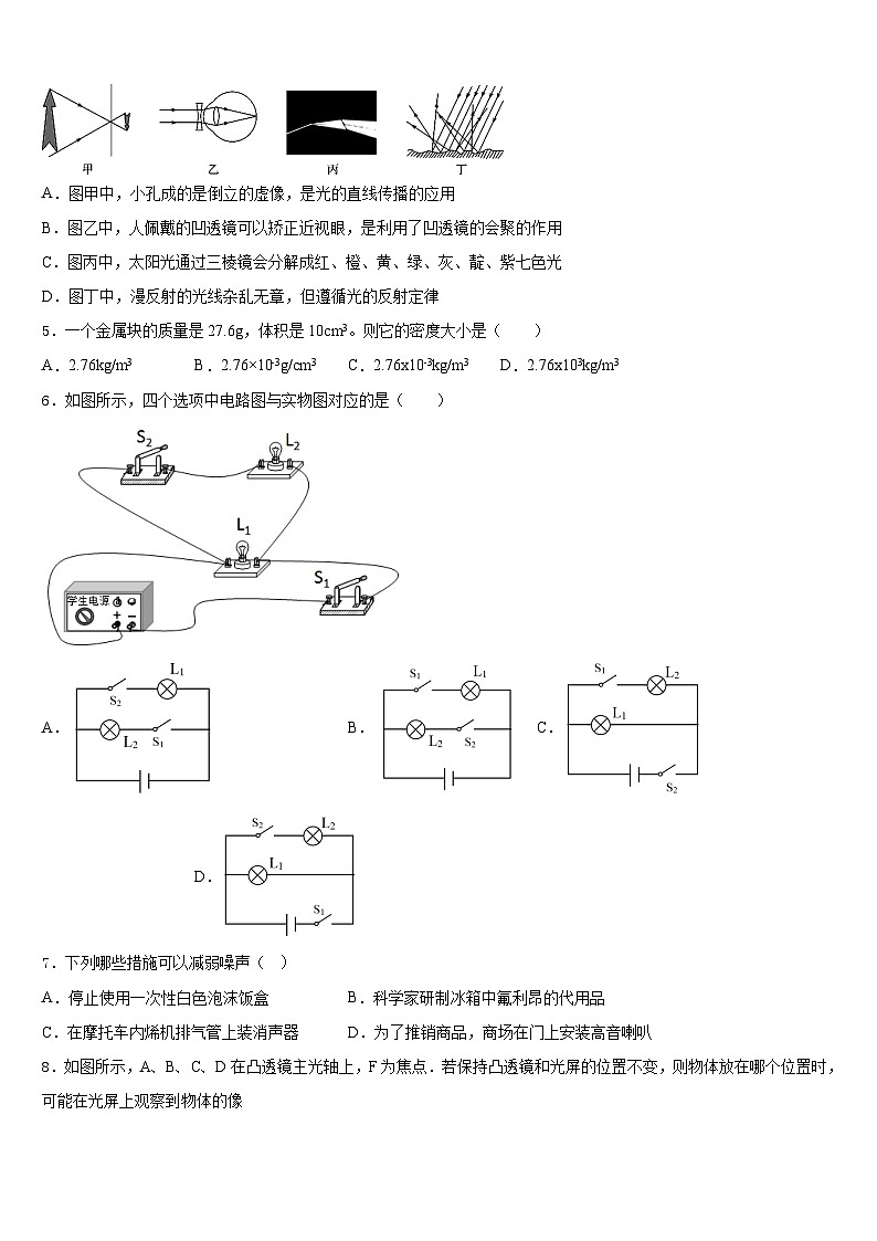 2023-2024学年海南省海口中学八上物理期末复习检测模拟试题含答案第2页