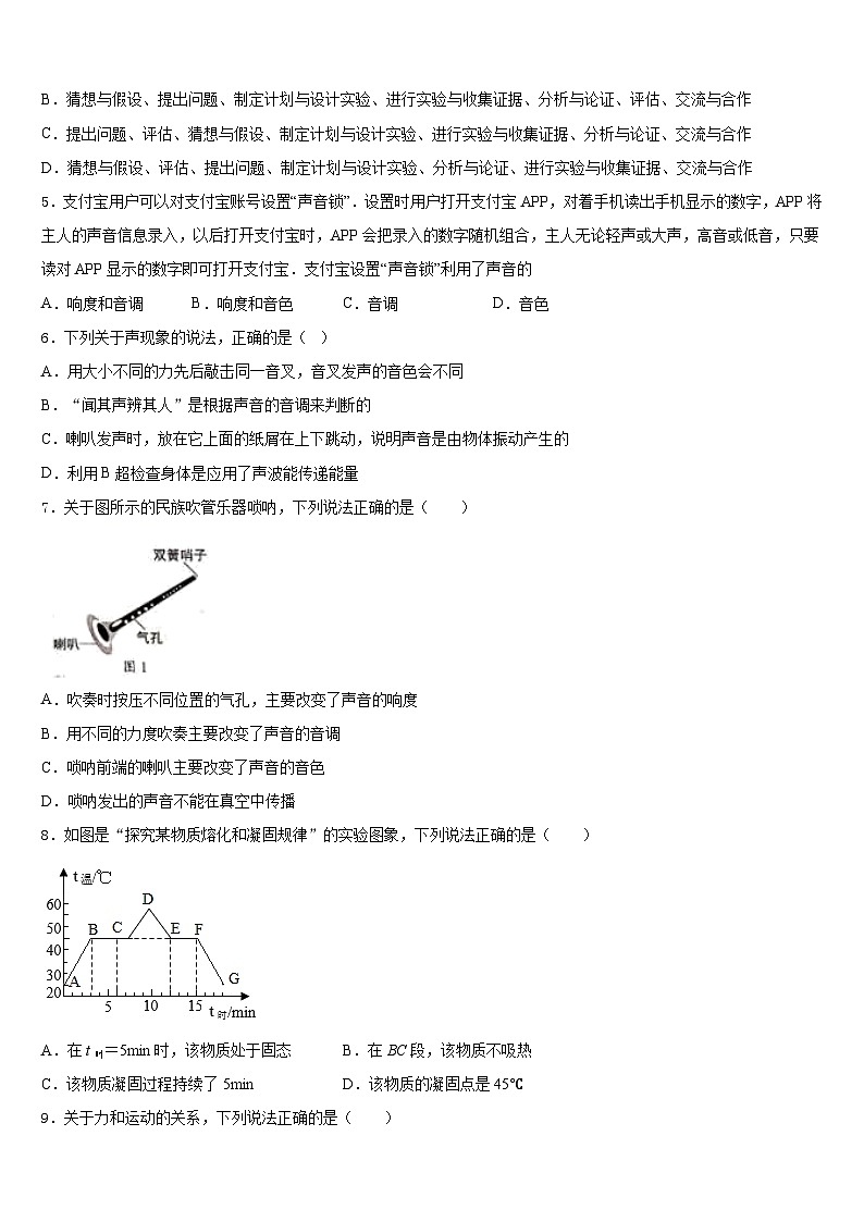 2023-2024学年湖北省十堰市部分学校八年级物理第一学期期末教学质量检测模拟试题含答案第2页