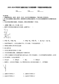 2023-2024学年浙江省部分地区八年级物理第一学期期末调研模拟试题含答案