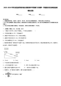 2023-2024学年湖北省枣阳市鹿头镇初级中学物理八年级第一学期期末质量跟踪监视模拟试题含答案