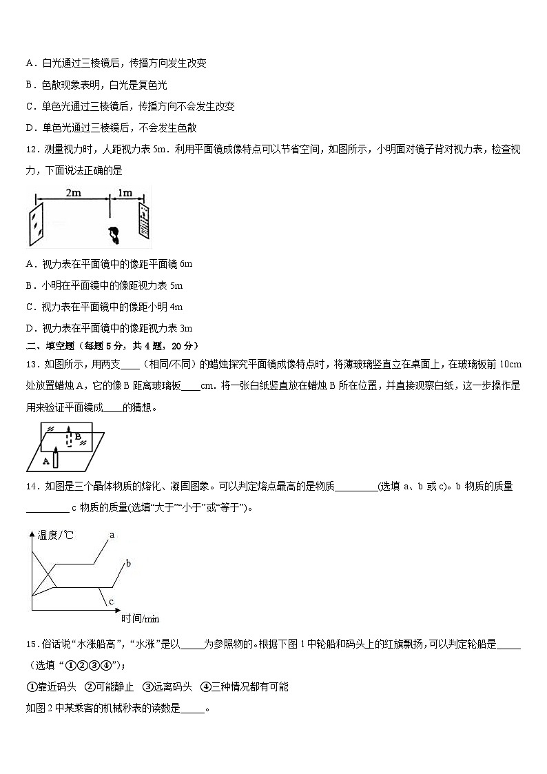 2023-2024学年湖北省咸宁市咸安区八上物理期末监测试题含答案03