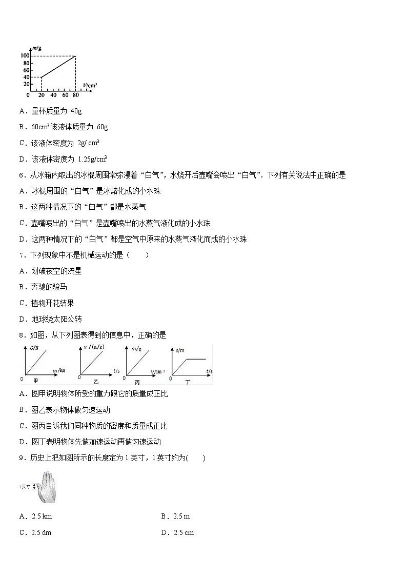 2023-2024学年湖北省鄂州市城南新区吴都中学八上物理期末质量跟踪监视试题含答案第2页