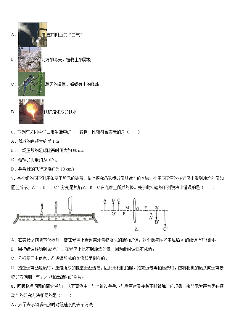 2023-2024学年湖北省黄冈市季黄梅县八年级物理第一学期期末检测试题含答案第2页