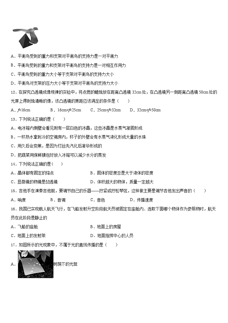 2023-2024学年湖北省黄冈市浠水县八上物理期末监测试题含答案03