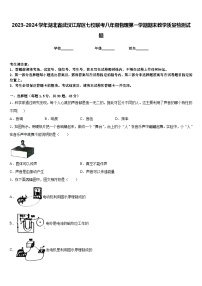 2023-2024学年湖北省武汉江岸区七校联考八年级物理第一学期期末教学质量检测试题含答案