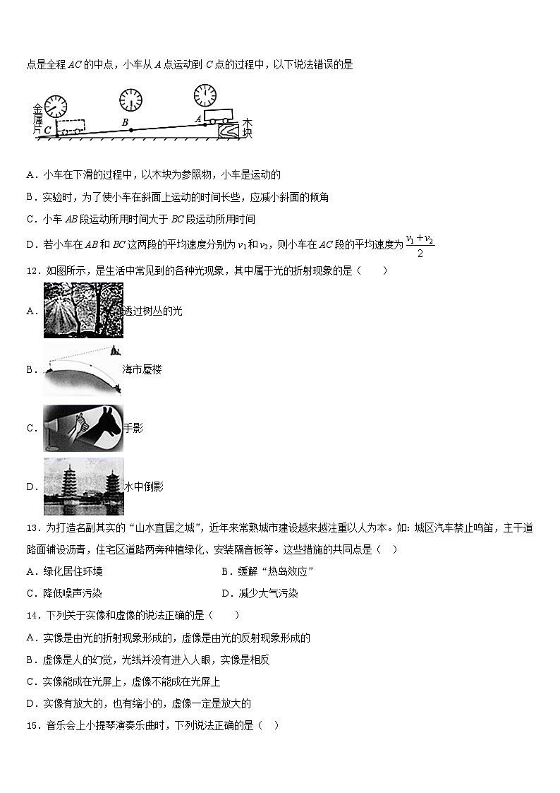 2023-2024学年湖北省襄阳市南漳县八上物理期末考试模拟试题含答案第3页