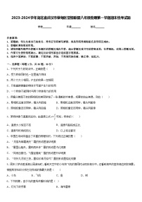 2023-2024学年湖北省武汉市蔡甸区誉恒联盟八年级物理第一学期期末统考试题含答案