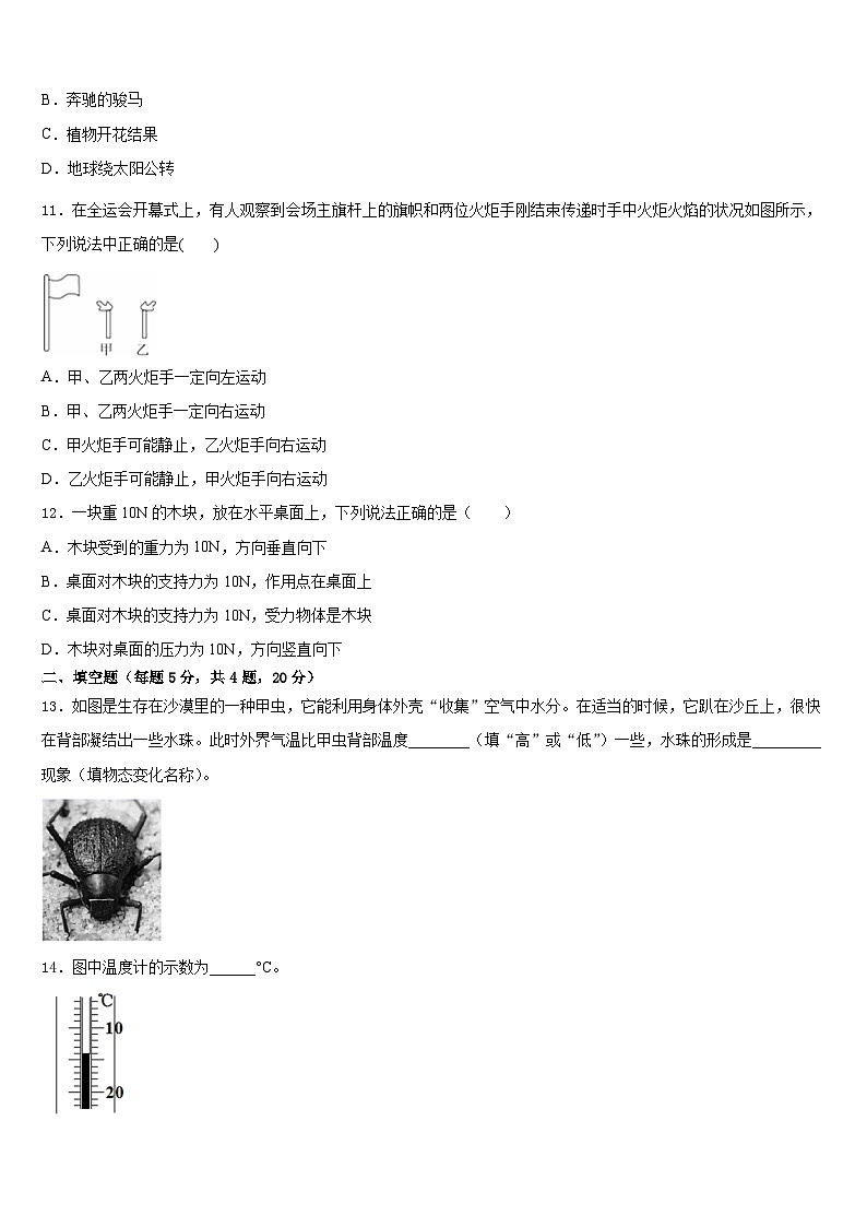 2023-2024学年湖北省襄阳市襄阳四中学八上物理期末检测试题含答案第3页
