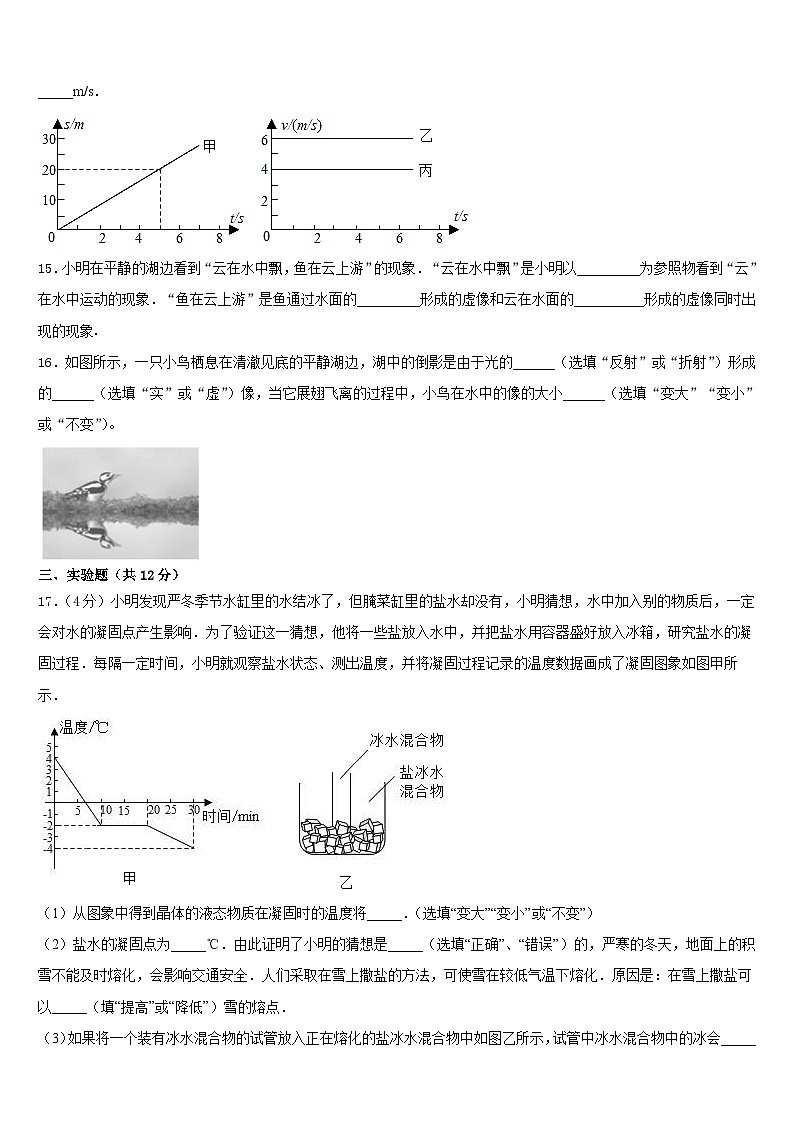 2023-2024学年湖北省武汉市黄陂区八上物理期末质量跟踪监视试题含答案03