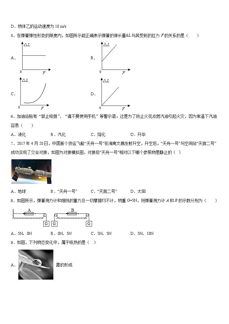 2023-2024学年湖南省汉寿县物理八年级第一学期期末检测模拟试题含答案第2页
