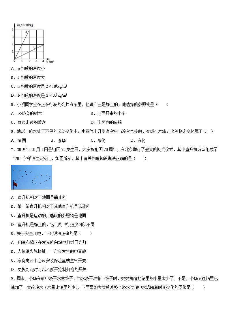 2023-2024学年湖南省涟源市六亩塘中学八年级物理第一学期期末检测试题含答案第2页