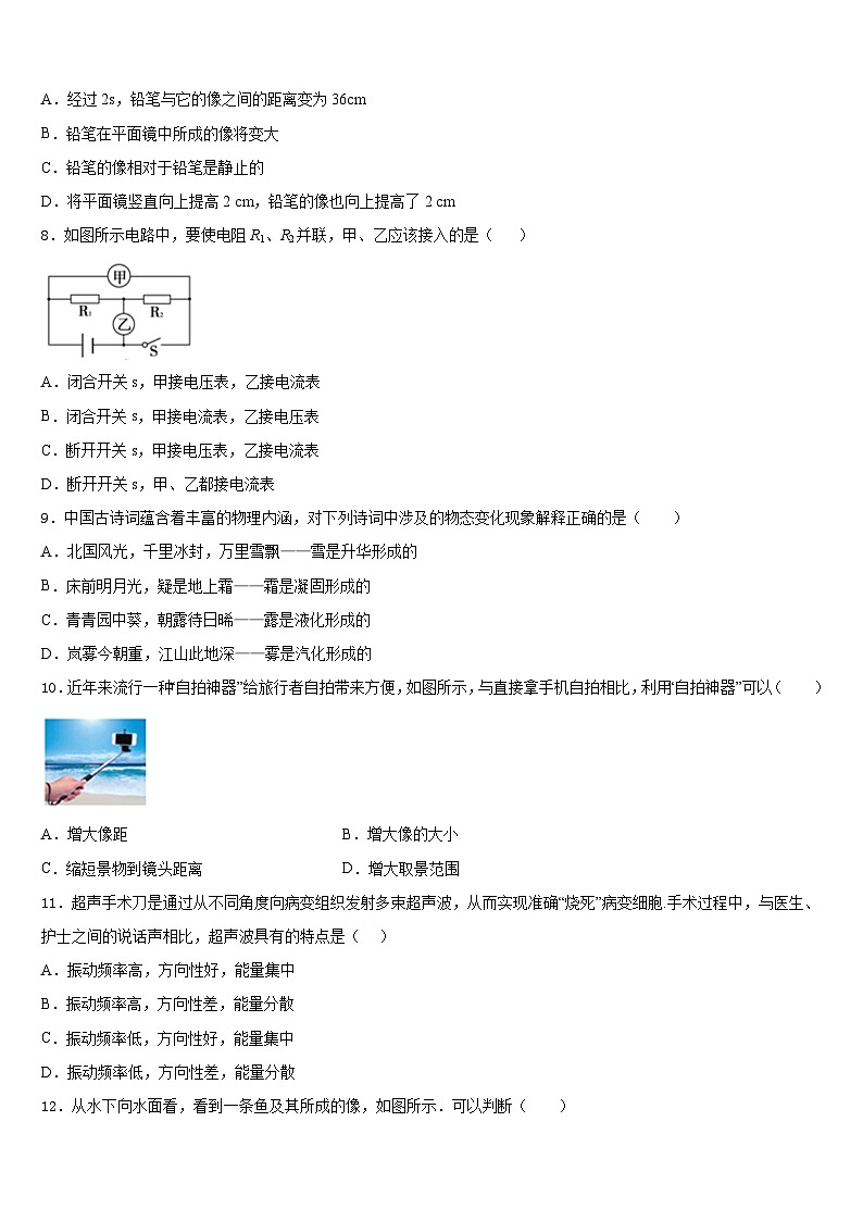 2023-2024学年湖南省新化县物理八上期末复习检测试题含答案第3页