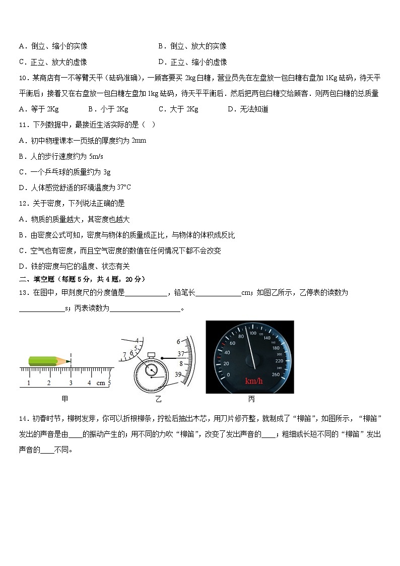2023-2024学年湖南省郴州市名校八年级物理第一学期期末调研模拟试题含答案第3页