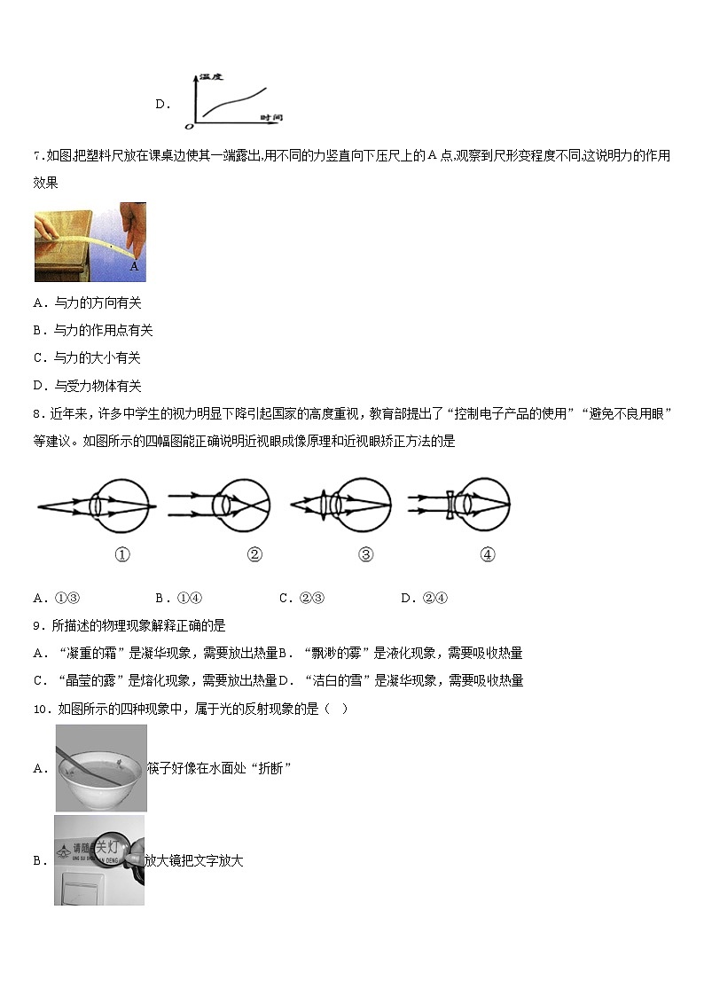 2023-2024学年湖南省邵阳市邵阳县物理八年级第一学期期末教学质量检测模拟试题含答案第3页