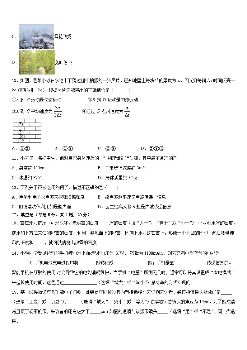2023-2024学年湖南省邵阳市绥宁县八年级物理第一学期期末复习检测试题含答案第3页