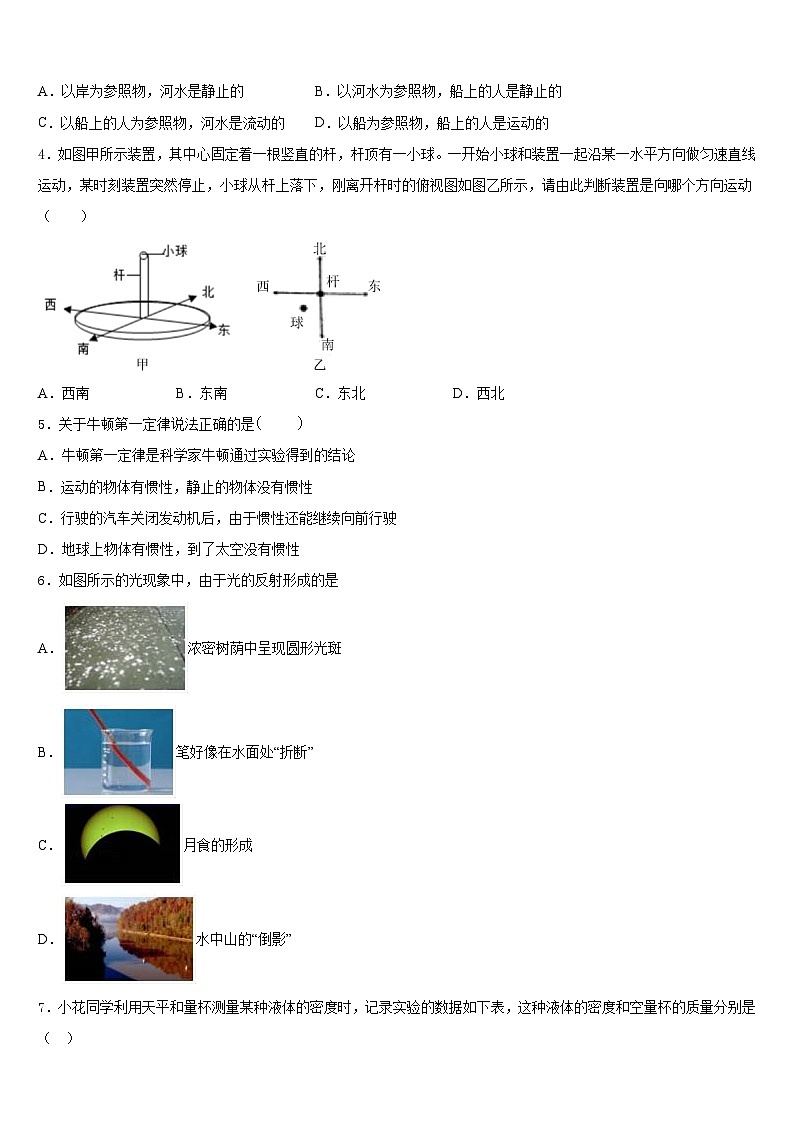2023-2024学年湖南长沙市北雅中学物理八年级第一学期期末达标检测模拟试题含答案第2页