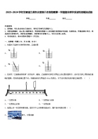 2023-2024学年甘肃省兰州市永登县八年级物理第一学期期末教学质量检测模拟试题含答案