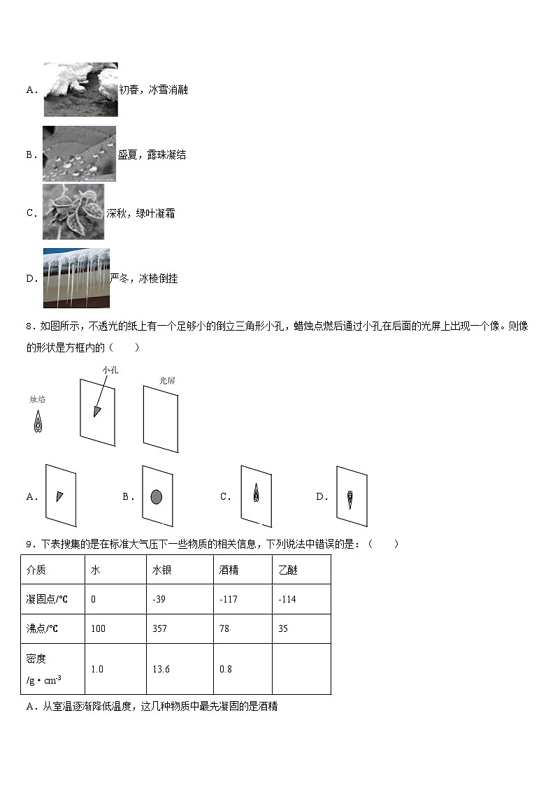 2023-2024学年甘肃省平凉市静宁县物理八上期末复习检测模拟试题含答案第3页