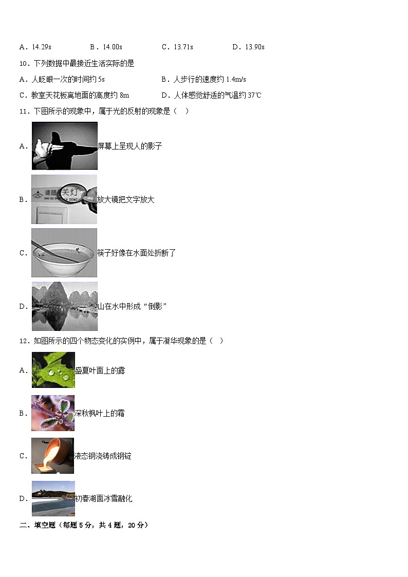 2023-2024学年甘肃省张掖四中学八年级物理第一学期期末学业质量监测模拟试题含答案第3页